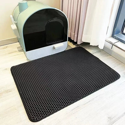 90x60CM Large Cat Litter Mat Waterproof Double Layer Non Slip Litter Box Tray Pad Washable Durable Pet Toilet Training Mat