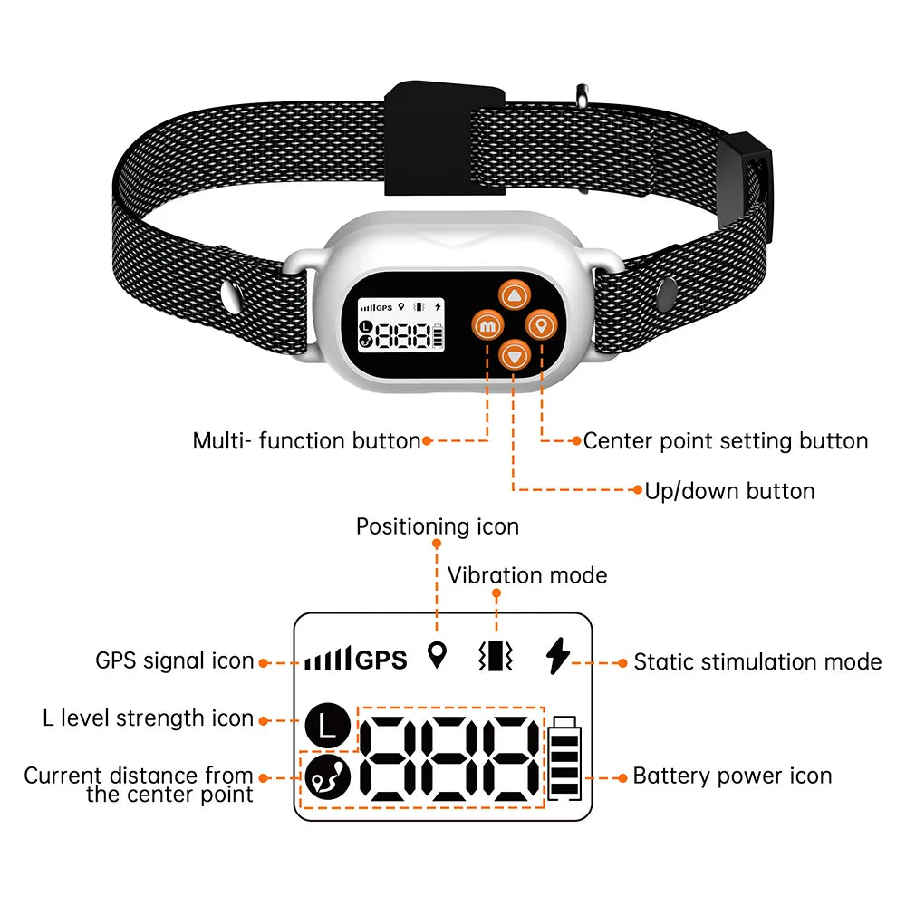 Dog Smart Training Collar GPS Electronic Fence Pet Outdoor Wireless Dog Collars High Accuracy Waterproof Dog Accessories