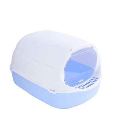 Cat Litter Box (Semi-enclosed & Splashproof) Cat Tray, Kitty Toilet