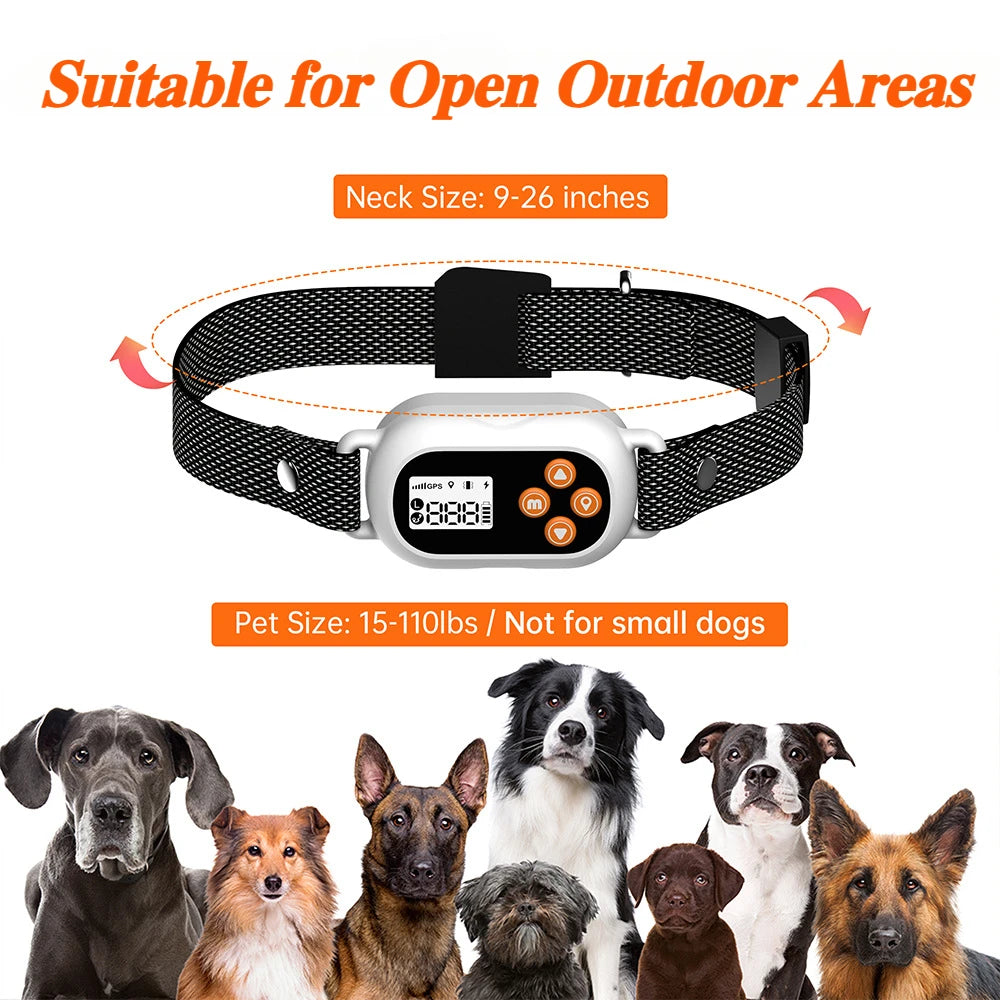 Dog Smart Training Collar GPS Electronic Fence Pet Outdoor Wireless Dog Collars High Accuracy Waterproof Dog Accessories