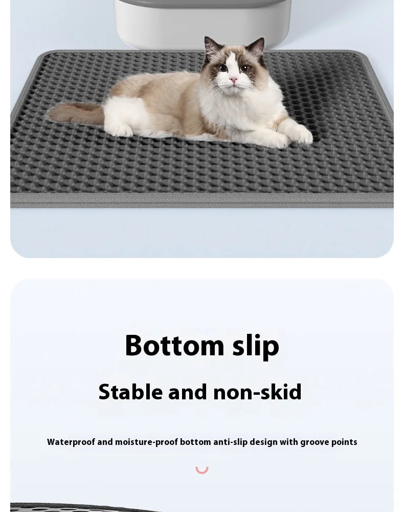 90x60CM Large Cat Litter Mat Waterproof Double Layer Non Slip Litter Box Tray Pad Washable Durable Pet Toilet Training Mat