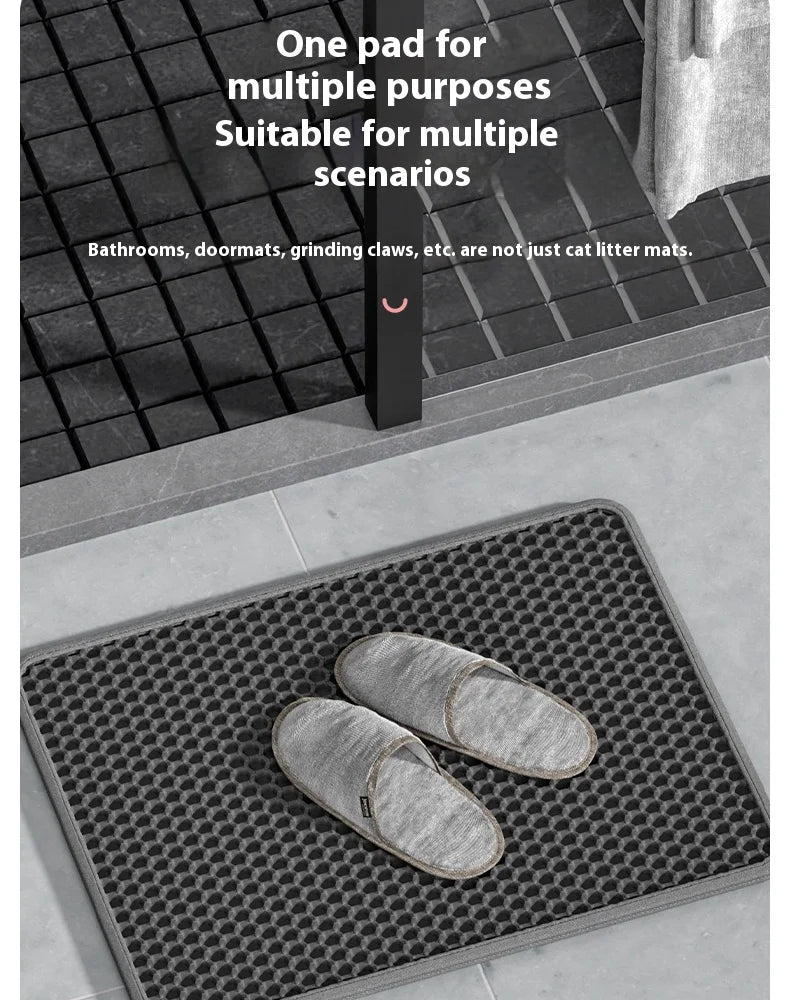 90x60CM Large Cat Litter Mat Waterproof Double Layer Non Slip Litter Box Tray Pad Washable Durable Pet Toilet Training Mat