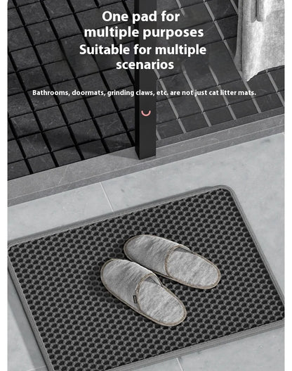 90x60CM Large Cat Litter Mat Waterproof Double Layer Non Slip Litter Box Tray Pad Washable Durable Pet Toilet Training Mat