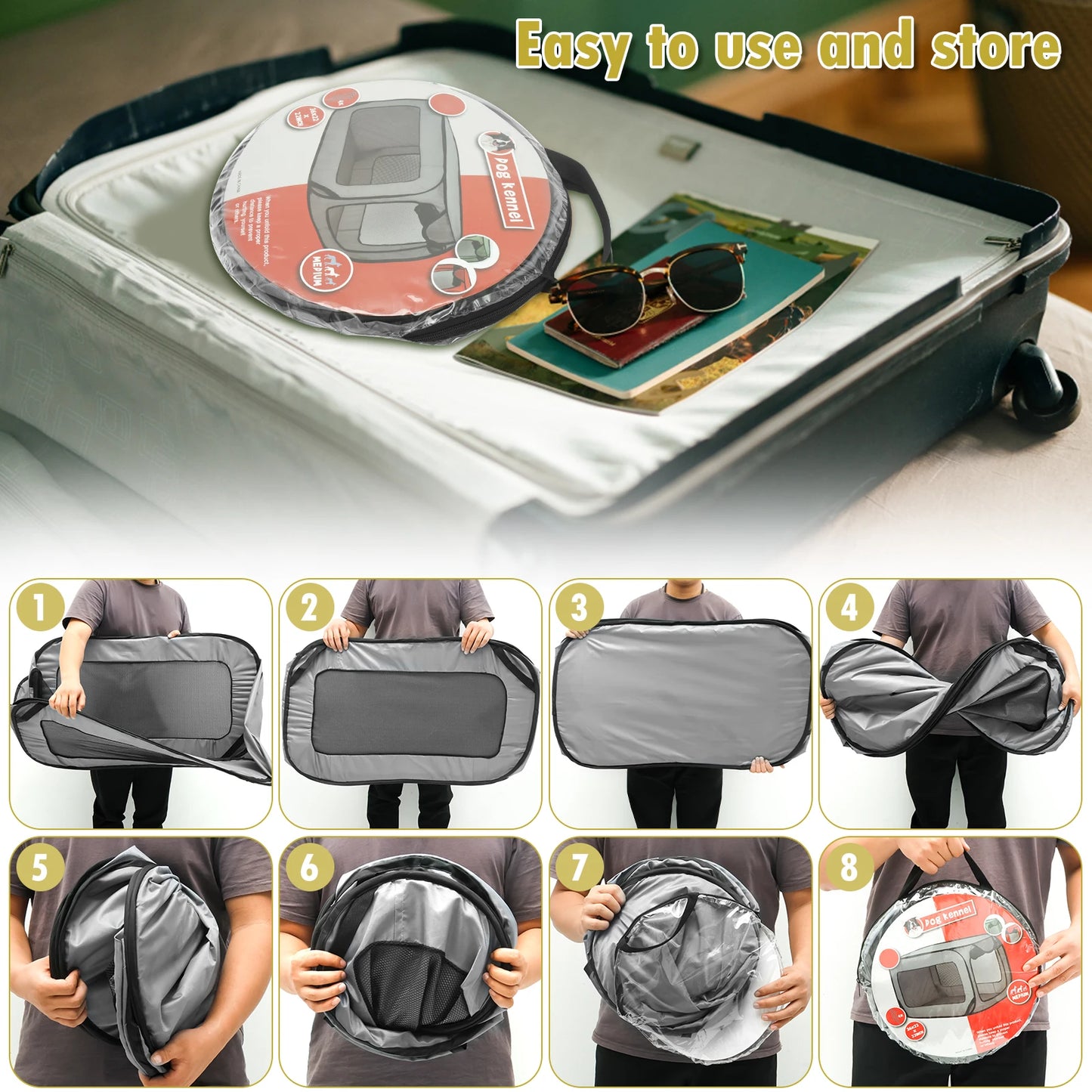 Dog Travel Crate Foldable Pop Up Dog Crate 36.6x20.5x20.5 Inch Portable Puppy Seat Kennel For Indoor Outdoor Puppy Cat Pet Tent,….grab yours today only 3 left😎💯💯💯