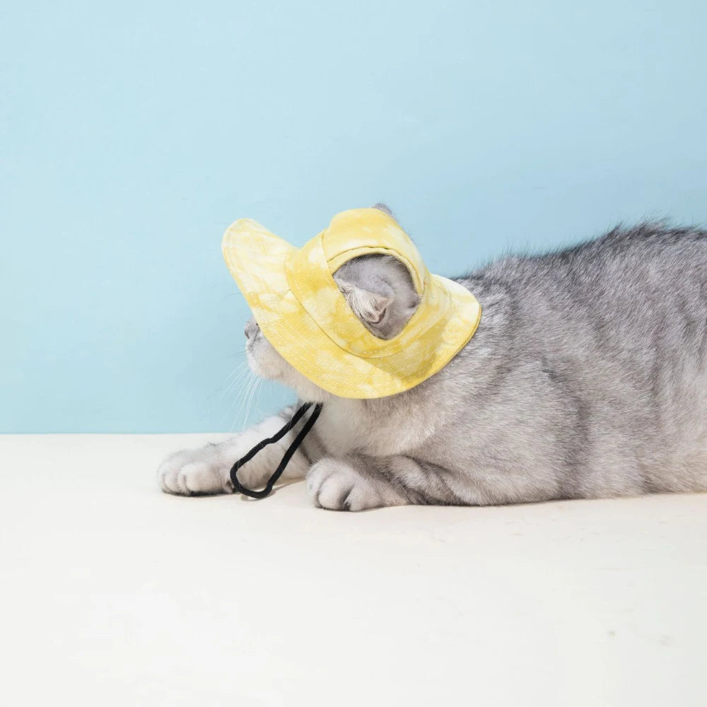 Pet Hat with Ear Holes Summer Outdoor Cute Dog Cat Hat Colorful Adjustable Baseball Cap for Small Medium Dogs Cats Pet Supplies