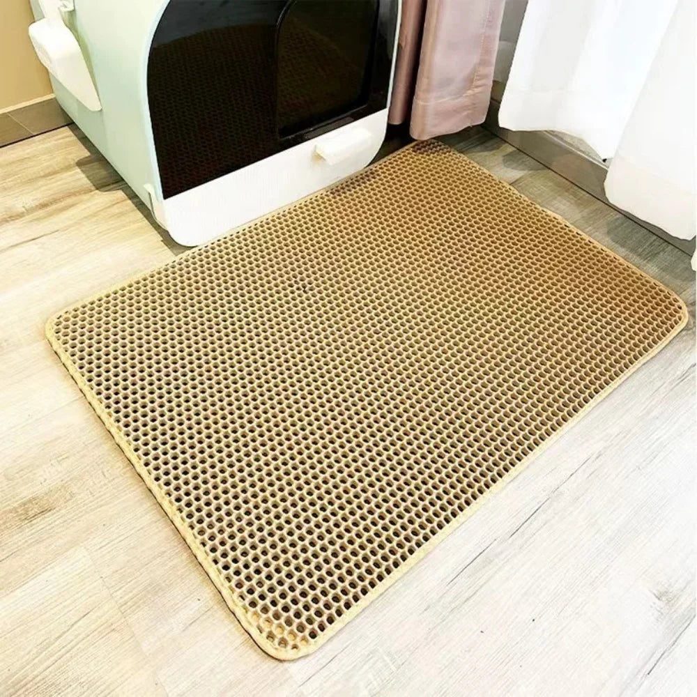 90x60CM Large Cat Litter Mat Waterproof Double Layer Non Slip Litter Box Tray Pad Washable Durable Pet Toilet Training Mat