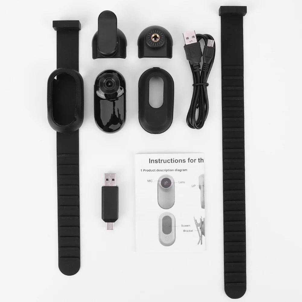HD 1080P Wireless Collar Camera No WiFi Needed Dog Cat Pet Camera Collar Mini Body Cam Video Records For Cats Dogs Birthday Gift