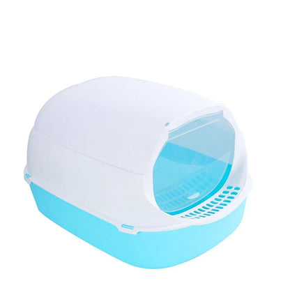 Cat Litter Box (Semi-enclosed & Splashproof) Cat Tray, Kitty Toilet
