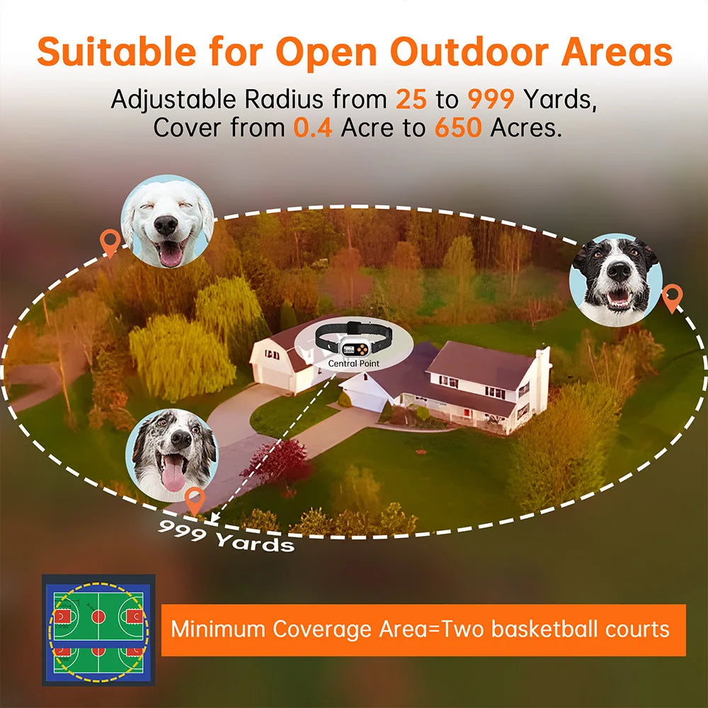 Dog Smart Training Collar GPS Electronic Fence Pet Outdoor Wireless Dog Collars High Accuracy Waterproof Dog Accessories