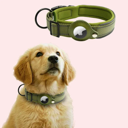 AirTag Dog Collars, Reflective Dog Collars, Padded Dog Collars, AirTag Holder Collars, Adjustable Pet Collars for Small Medium & Large Dogs