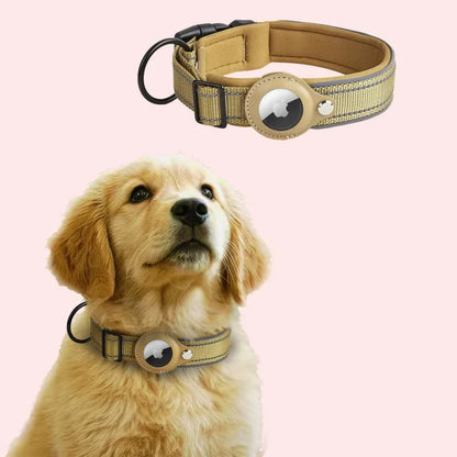 AirTag Dog Collars, Reflective Dog Collars, Padded Dog Collars, AirTag Holder Collars, Adjustable Pet Collars for Small Medium & Large Dogs