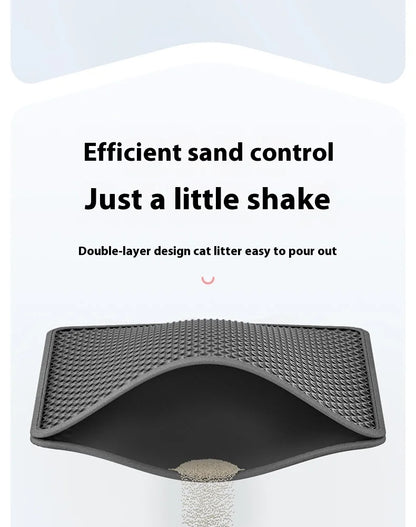 90x60CM Large Cat Litter Mat Waterproof Double Layer Non Slip Litter Box Tray Pad Washable Durable Pet Toilet Training Mat